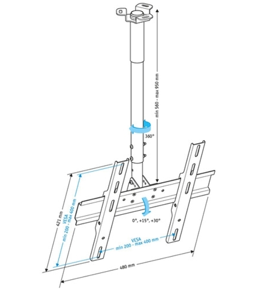 Кронштейн универсальный Holder SBS-101-B черный макс.3кг настенный