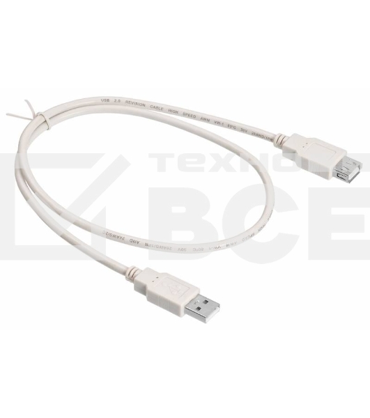 Кабель-удлинитель USB2.0 Buro USB2.0-AM-AF-0,75M USB A (m)/USB A (f) 0.75м