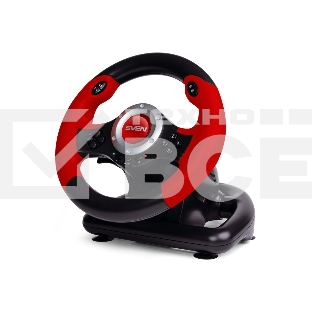 Руль SVEN GC-W300 (педали, вибро, лепестки, D-pad, 10 кл, резин. вставки, PC, цифр. и аналог.