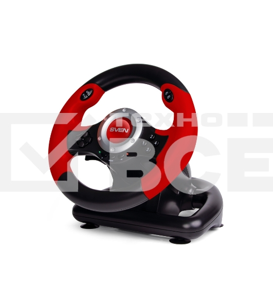 Руль SVEN GC-W300 (педали, вибро, лепестки, D-pad, 10 кл, резин. вставки, PC, цифр. и аналог.