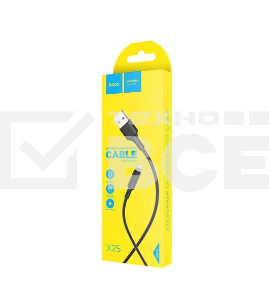 Кабель USB 2.0 hoco X25, AM/Lightning M, черный, 1м