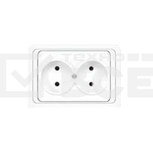 Розетка 2-м СП Валери 16А IP20 бел. Universal В0102