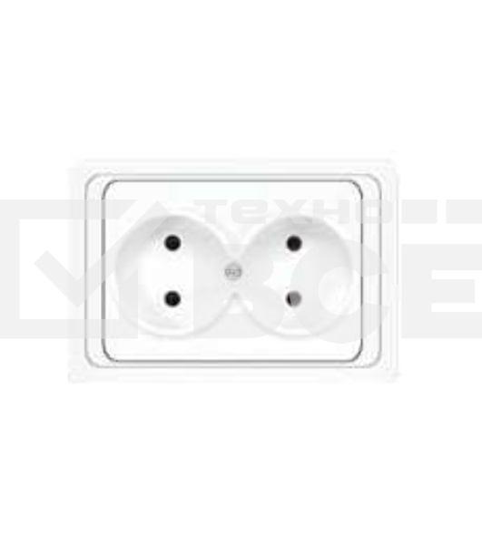 Розетка 2-м СП Валери 16А IP20 бел. Universal В0102