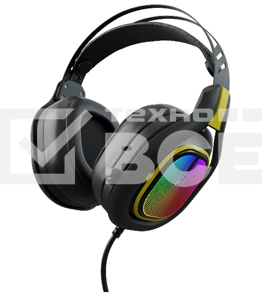 Наушники с микрофоном GMNG HS-L630G черный/желтый 2.2м мониторные оголовье (1533561)