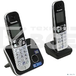 Телефон беспроводной (DECT) Panasonic KX-TG6812RU черный (труб. в компл.:2шт) АОН, фото2