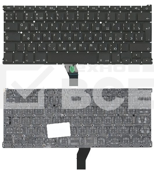 Клавиатура для ноутбука MacBook A1369 2011+ с подсветкой, большой ENTER RU