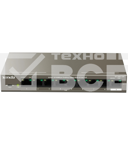 Коммутатор 9PORT 10/100M POE TEF1109P-8-102W TENDA