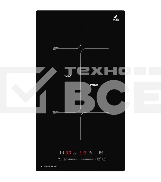 Встраиваемая варочная панель ICS 311 Индукционная, домино, коллекция High-Tech, 30 см, прямые края, 9 уровней мощности, инвертер, бустер, блокировка управления, Stop and Go, таймер, автоматическое отключение, электронное сенсорное/слайдерное управление, F
