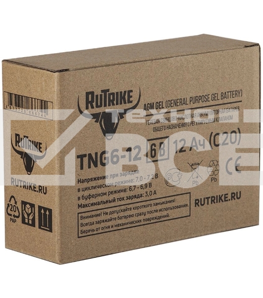 Батарея для ИБП Rutrike TNG6-12 6В 12Ач