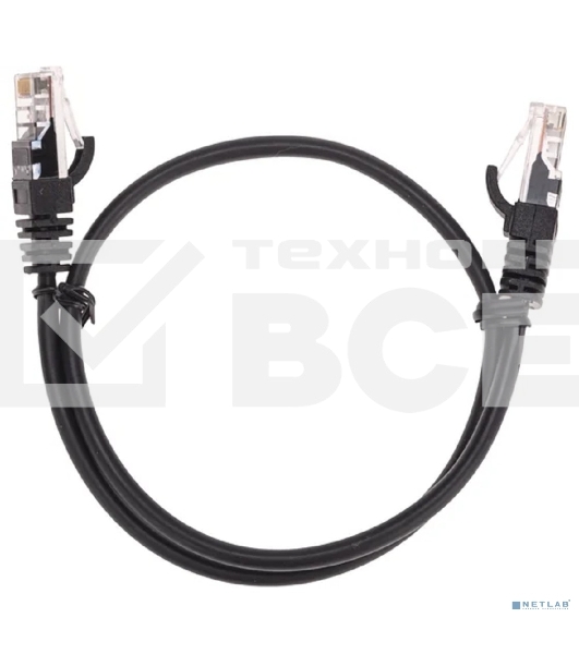 Патч-корд U/UTP, CAT 5e, RJ45-RJ45, 26AWG, ZH нг(А)-HF, черный, 0,5м  Rexant