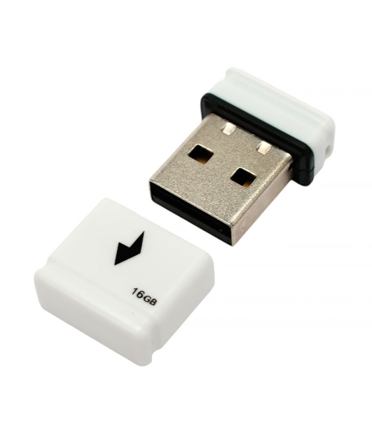 Флешка USB Gembird GFL-2.0-16mini, 16Gb, USB 2.0, R/W 30/15, белый