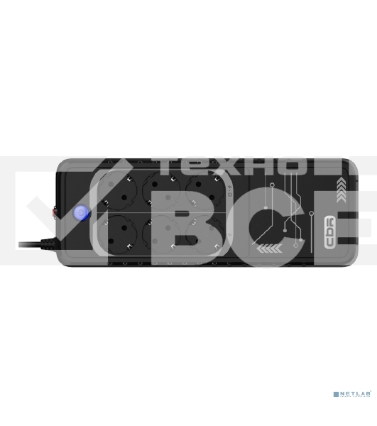 Источник бесперебойного питания CBR LGT-850H-6F-LDB Offline 850VA/480W 6Ah12V 6 x Shuko+ Breaker
