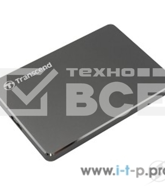 Внешний жесткий диск 2.5' Transcend (TS1TSJ25C3N) 1Tb, USB 3.0, серый, стальной, ультратонкий  retail (StoreJet 25)