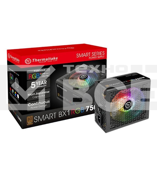 Блок питания Thermaltake Smart PS-SPR-0750NHSABE-1, 750Вт, 80 PLUS Bronze, 120мм, черный