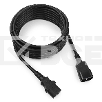 Кабель питания сист.блок-монитор Cablexpert PC-189-1-5M, 5м, C13-C14, 3x1кв.мм., черный, с заземлением, фото 1
