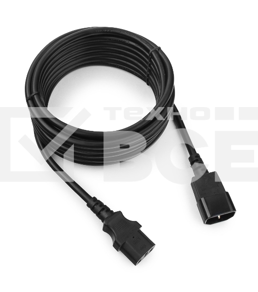 Кабель питания сист.блок-монитор Cablexpert PC-189-1-5M, 5м, C13-C14, 3x1кв.мм., черный, с заземлением