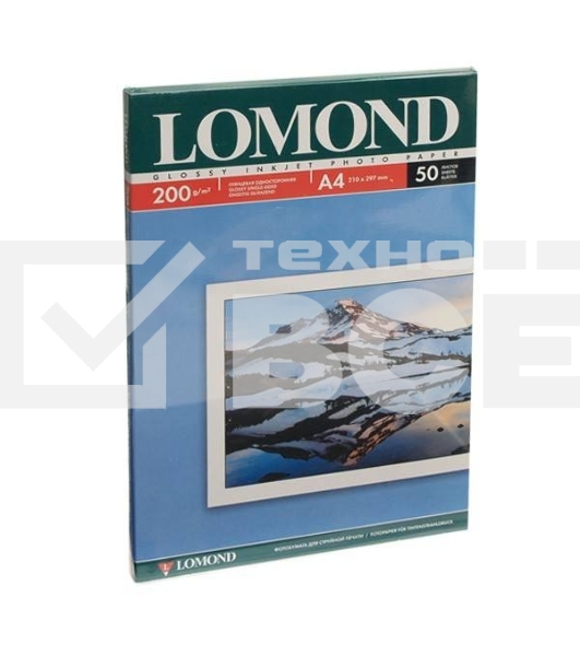 Фотобумага LOMOND Одностороняя Глянцевая, 200г/м2, A4 (21X29,7)/50л. для струйной печати