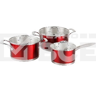 Набор кастрюль Pomi d'Oro PSS-640027 Prezioso, 20см, 24см и соусник 16см с крышками