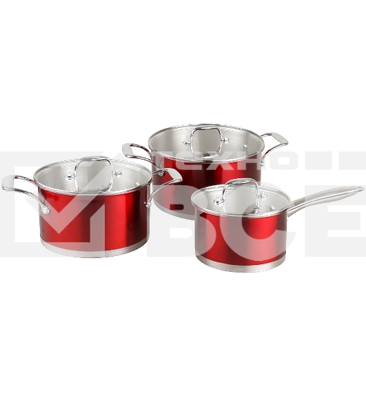 Набор кастрюль Pomi d'Oro PSS-640027 Prezioso, 20см, 24см и соусник 16см с крышками