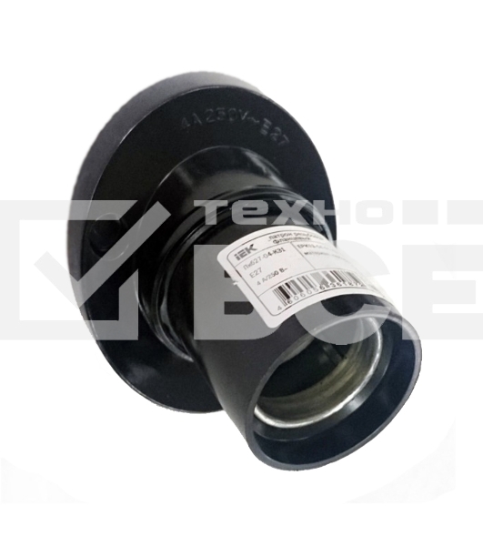 Патрон угловой настенный карболитовый IEK EPK13-04-02-K01 Пкб27-04-К31 Е27, черный, индивидуальный пакет