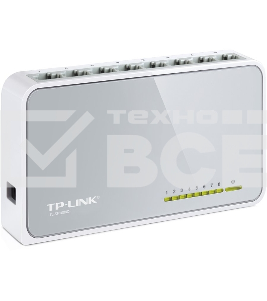 Коммутатор TP-Link SOHO TL-SF1008D Коммутатор 8-port 10/100M mini Desktop Switch, 8 10/100M RJ45 ports, Plastic case