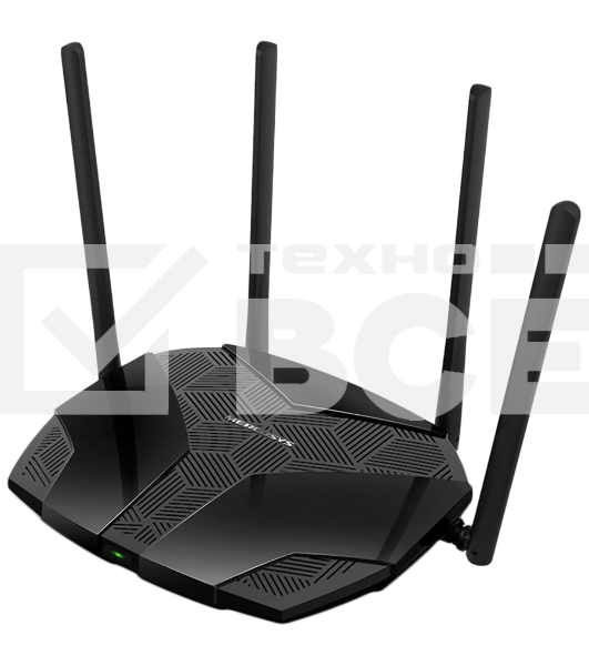 Двухдиапазонный роутер MERCUSYS AX3000 Wi-Fi 6, до 574 Мбит/с на 2,4 ГГц + до 2402 Мбит/с на 5 ГГц,4 фиксированные внешние антенны, 3 гигабитных порта LAN, 1 гигабитный порт WAN