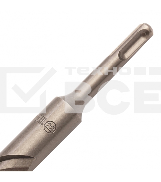 Бур по бетону, двойная спираль, Cobalt W-tip, 22x460 мм, SDS PLUS Denzel