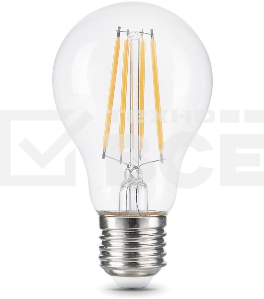 Лампа Gauss Filament А60 12W 1250lm 4100К Е27 LED 1/10/40