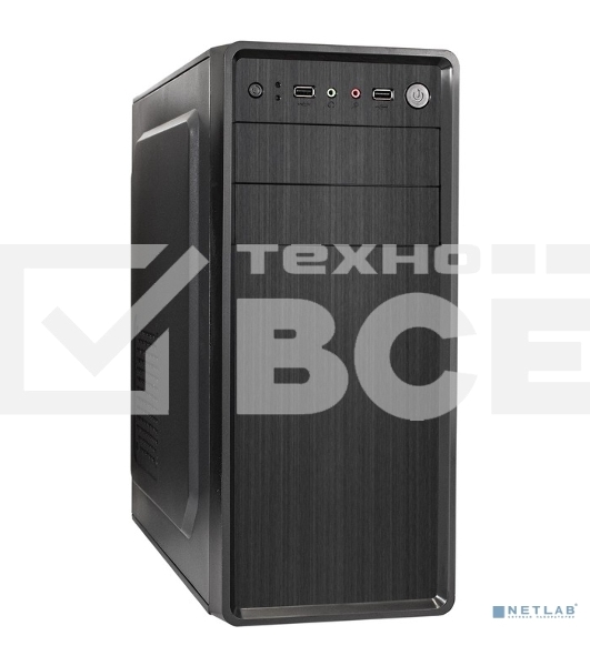Компьютерный корпус Miditower ExeGate XP-401-400W-12 (ATX, БП XP400 с вент. 12см, 2*USB, аудио, черный)