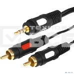 Шнур Стерео 3,5 мм - 2 RCA, длина 3 мeтра (GOLD) Rexant, фото2