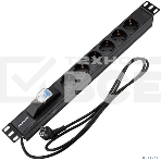 Блок распределения питания Rexant для 19' шкафов, горизонтальный, 6 розеток СЕЕ 7/4, 16A, автомат защиты, алюм корп, шнур 2м, вилка СЕЕ 7/7, фото8