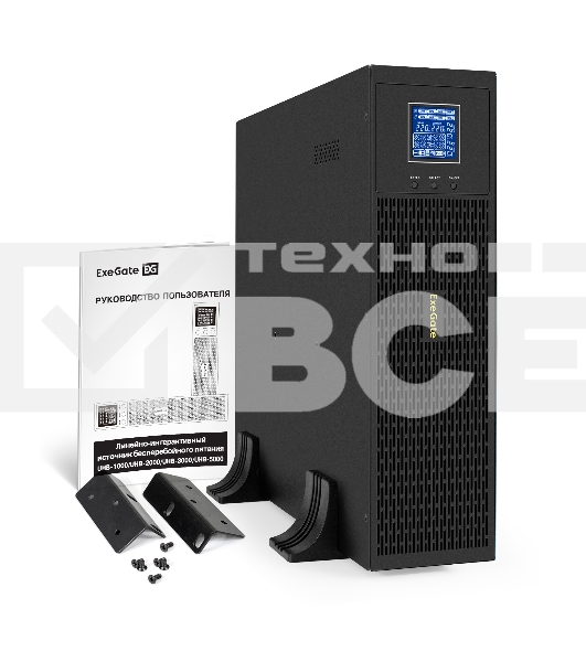 Источник бесперебойного питания Pure Sine Wave ExeGate SinePower UHB-5000.LCD.AVR.6C13.RJ.USB.3U (5000VA/4000W, LCD, AVR, 6*C13, RJ45/11, USB, возможность подключения до десяти внешних батарейных блоков 48В (поставляются отдельно), Rackmount 3U/Tower, металлический корпус, черный)