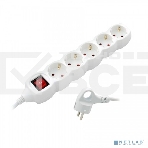 Удлинитель сетевой СТАРТ SP 5x3, 5 розетки, до 16А, 3 м, с заземлением, кнопка включения, белый, фото 1