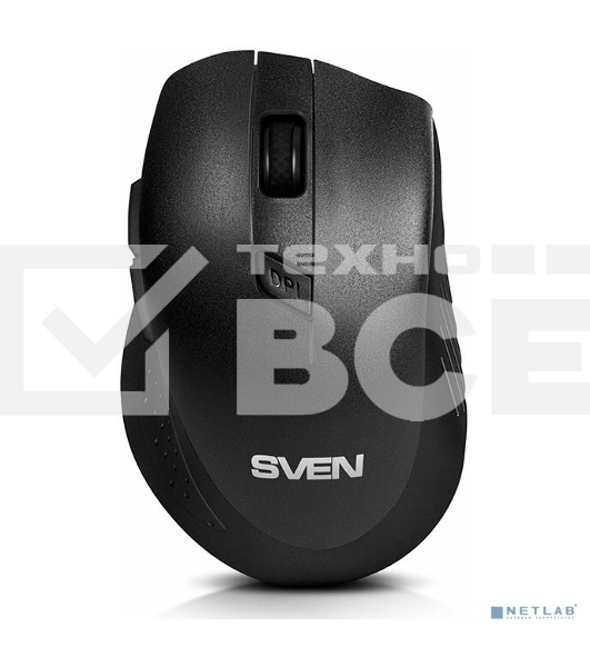 Мышь беспроводная SVEN RX-425W черный, 1600 dpi, радиоканал, USB, кнопки - 6