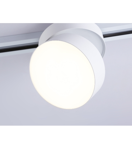 Трековый однофазный светодиодный светильник Ambrella light GL6872 WH белый LED 16W 3000K D115*90