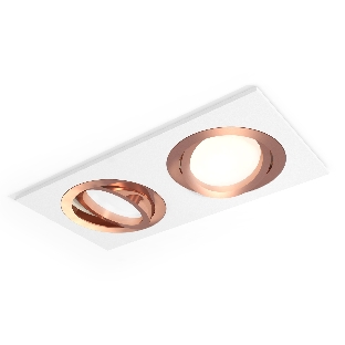 Комплект встраиваемого поворотного светильника Ambrella light XC7635084 SWH/PPG белый песок/золото розовое полированное MR16 GU5.3 (C7635, N7005)