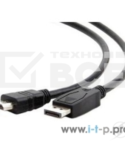 Кабель DisplayPort-HDMI Gembird/Cablexpert 1,8м, 20M/19M, черный, экран, пакет (CC-DP-HDMI-6)
