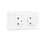 Розетка 2-м ОП Олимп 16А IP20 белый Universal О0102, фото 1
