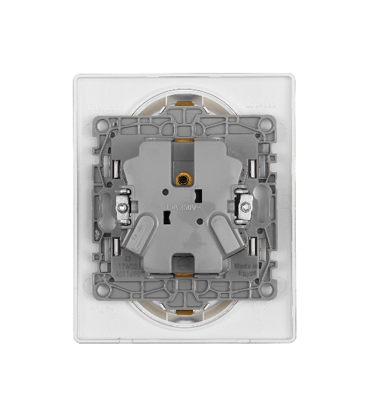 Розетка 2-ая с/з , винт. клеммы, 16А, 250 В 672423 Legrand Etika Алюминий