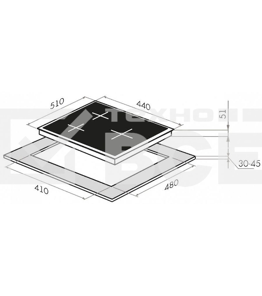 Газовая панель Maunfeld EGHG.43.33CW\G