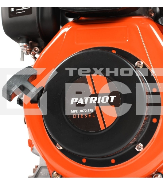 Мотопомпа PATRIOT MPD 3072 SFE4т дизель 296см3 5.7лс 75м3/ч 1200л/м глуб.8м напор25м 3'' бак3.5л