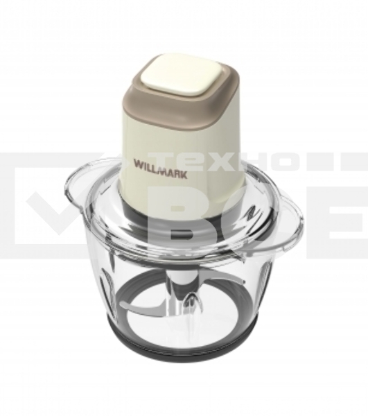 Измельчитель Willmark WMC-5288 (400Вт., стекл. чаша 1,2л., двойн. лезвия., рез. основание) (Кремовый