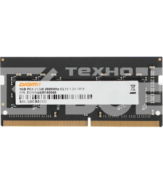Оперативная память Digma, DDR4, 4GB (1x4GB), 2666MHz, CL19