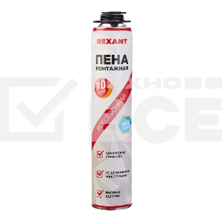 Пена монтажная всесезонная для пистолета 70+ PRO 980 г Rexant