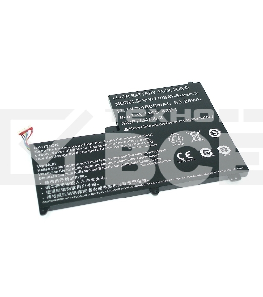 Аккумуляторная батарея для ноутбука DNS Clevo W740 11.1V 4800mAh W740BAT-6