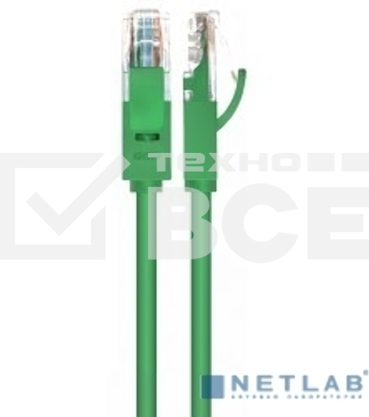 Патч-корд Greenconnect Патч-корд UTP прямой 1 m AWG24 кат.5е,  RJ45,  медь, литой (Зеленый), пластик пакет (GCR-LNC05-1.0m)