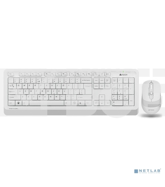 Клавиатура + мышь A4 Fstyler FG1010 клав:белый/серый мышь:белый/серый USB беспроводная Multimedia