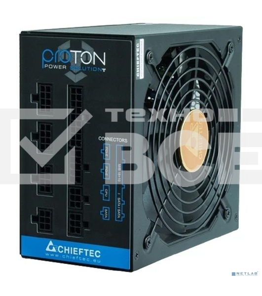 Блок питания Chieftec BDF-750C, 750Вт 80 PLUS Bronze, 140мм, модульный, черный