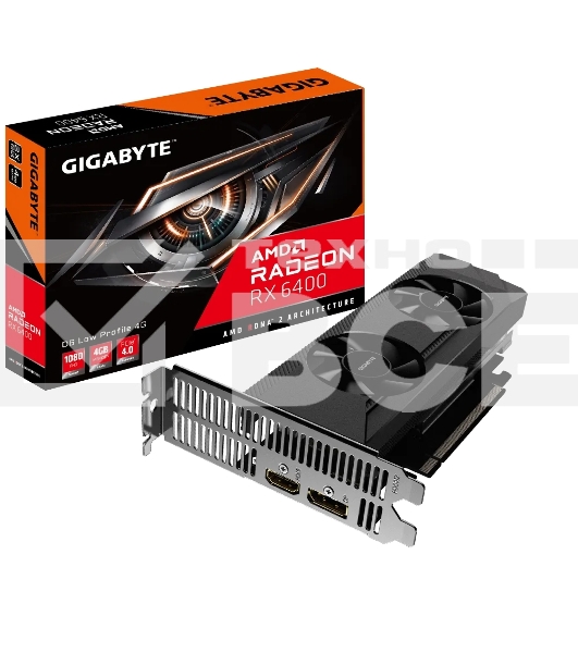 Видеокарта Gigabyte PCI-E 4.0 GV-R64D6-4GL AMD Radeon RX 6400 4096Mb 64 GDDR6 2039/16000 HDMIx1 DPx1 HDCP Ret low profile