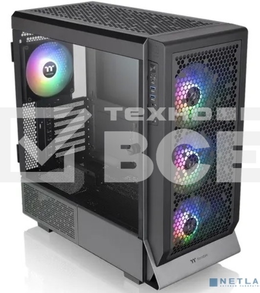 Компьютерный корпус Thermaltake Ceres 500 TG ARGB черный без БП ATX 4x140mm 2xUSB3.0 1xUSB3.1 audio bott PSU